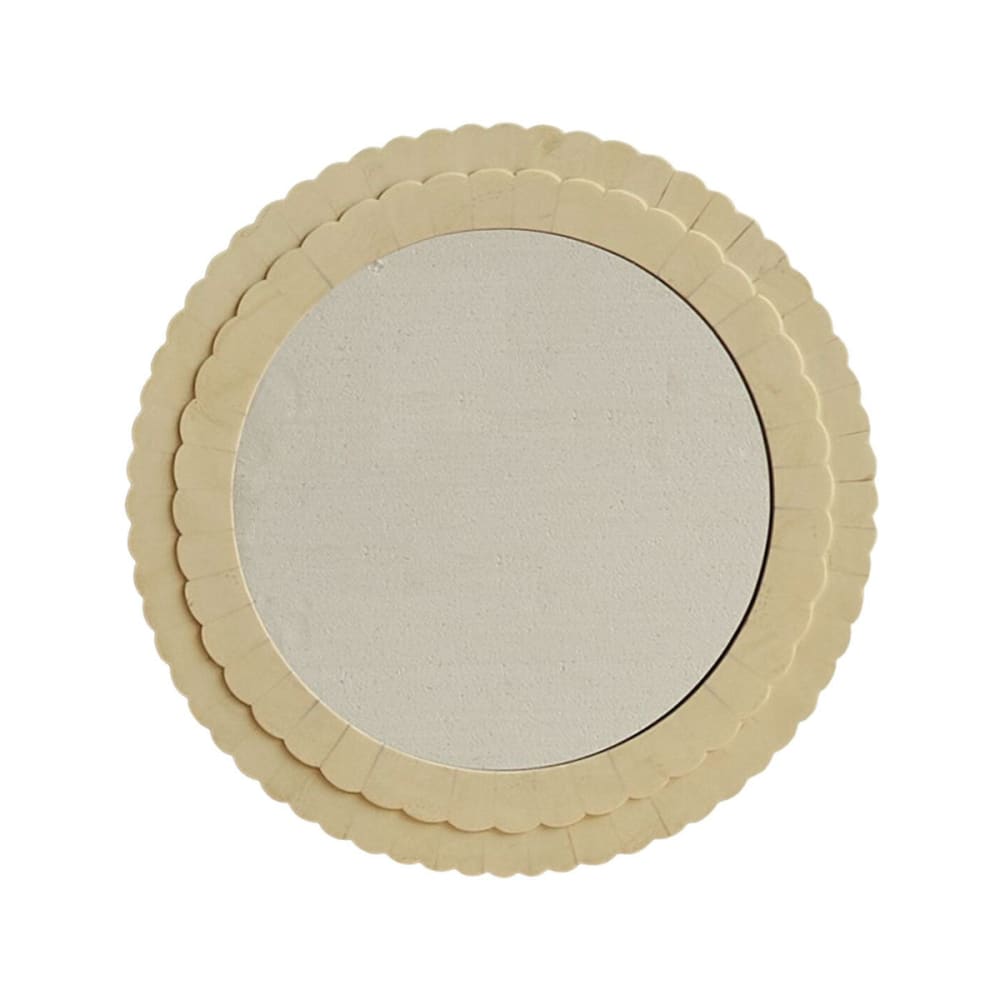 Miroir rond à pétales aspect ivoire