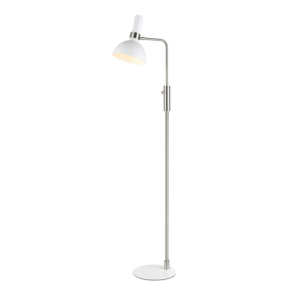 Lampadaire en métal brossé acier et métal blanc mat Larry Markslojd