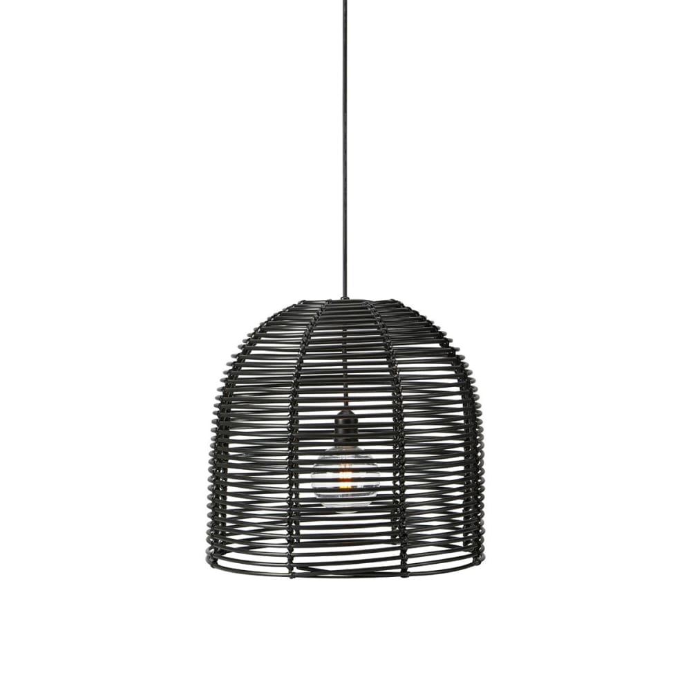 Suspension cloche en polyrotin noir Garden Markslojd