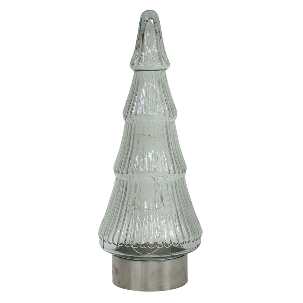 Sapin décoratif en verre transparent ouvragé avec led