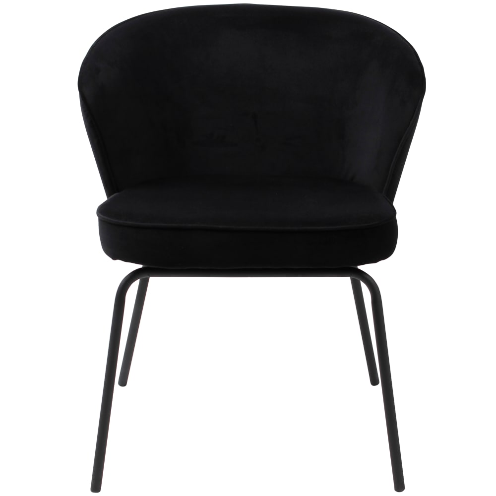 BEPUREHOME Stuhl Admit aus schwarzem Samt. . Schwarz