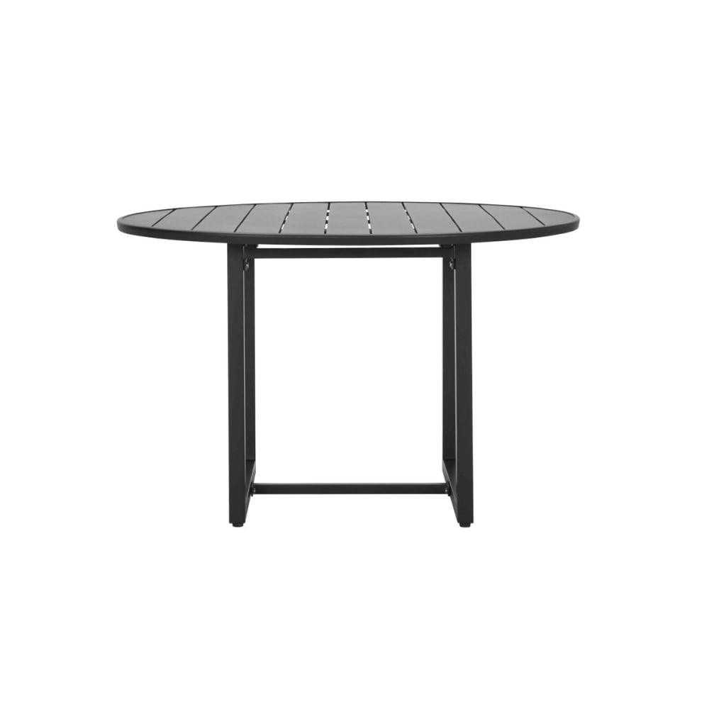 Table de jardin ronde en métal noir - 120 cm