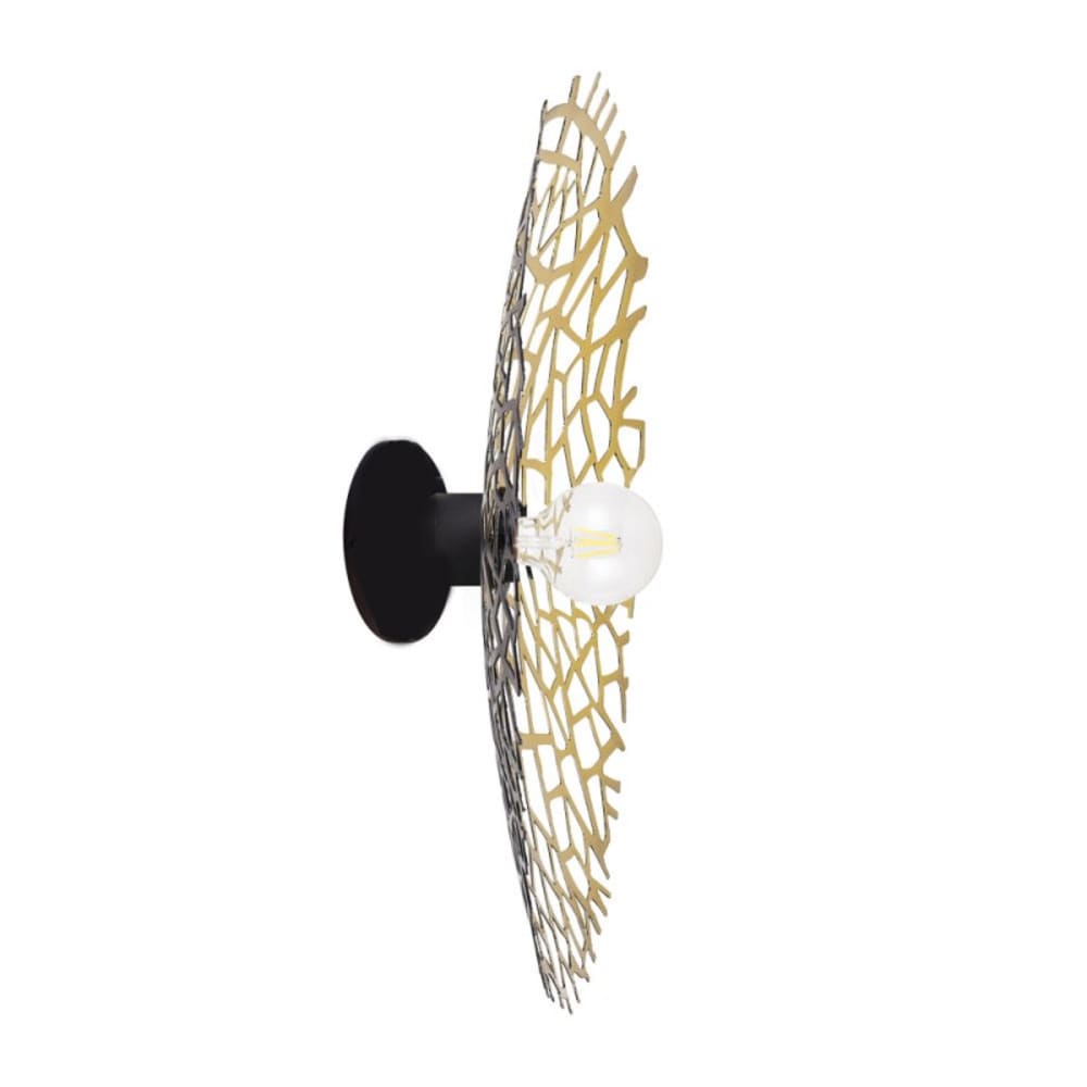 Applique métal ajouré noir et or