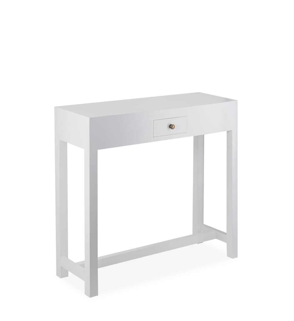 Console en bois blanc, L 80 cm