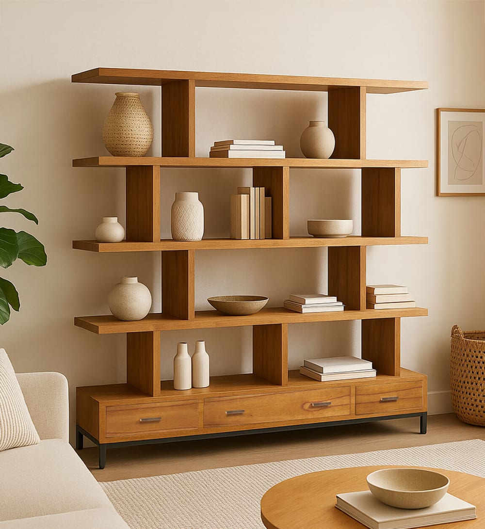 Bibliothèque en bois marron, H 170 cm - Maisons du Monde