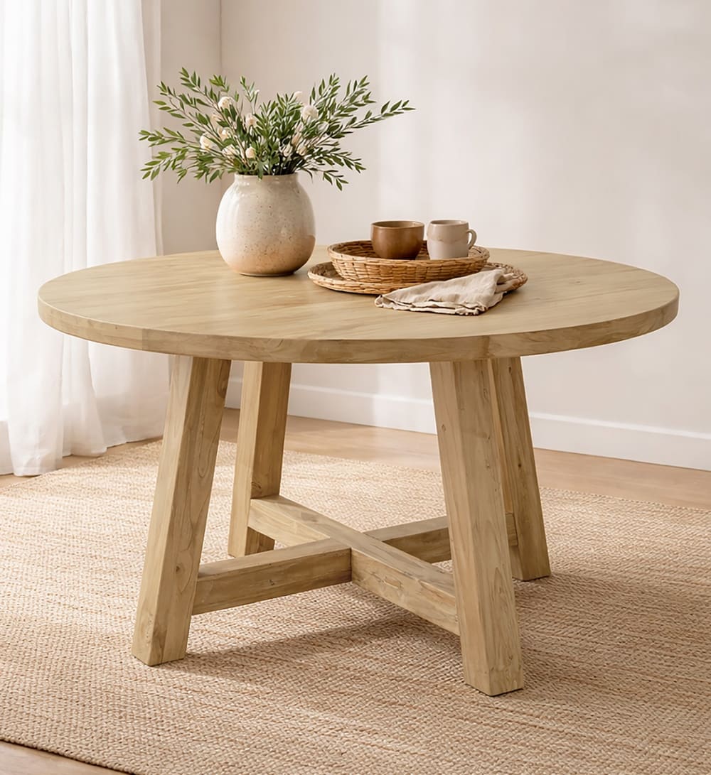 Esstisch 4/6 Personen aus Holz, L 140 cm, beige - Maisons Du
