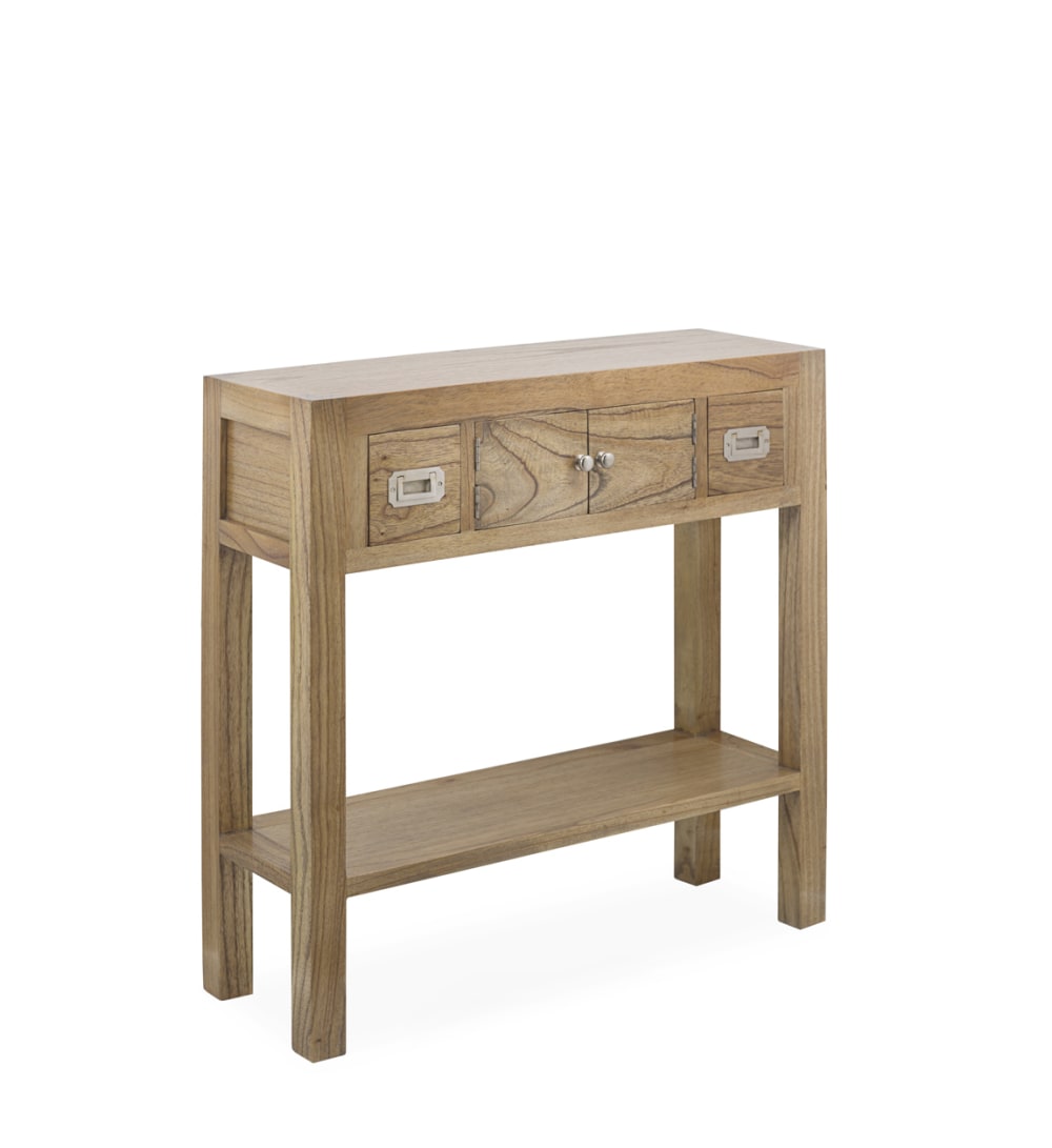 MOYCOR Console en bois beige, L 80 cm style campagne Beige Bois - 80x80x27cm