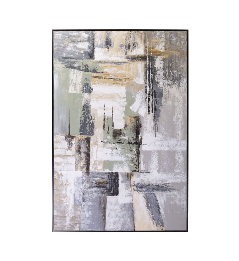 Tableau à l'huile en bois à motifs multicolores, 120x180 cm