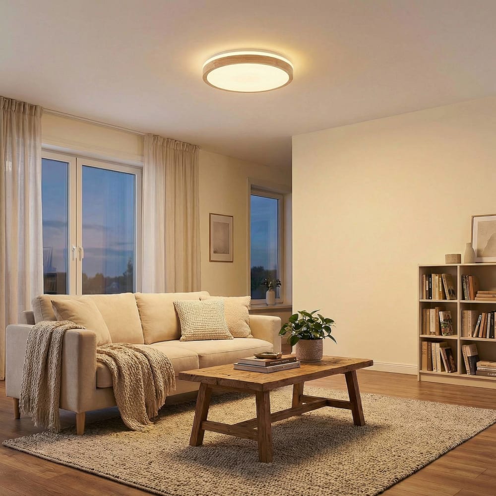 Plafonnier led en bois marron - Maisons du Monde