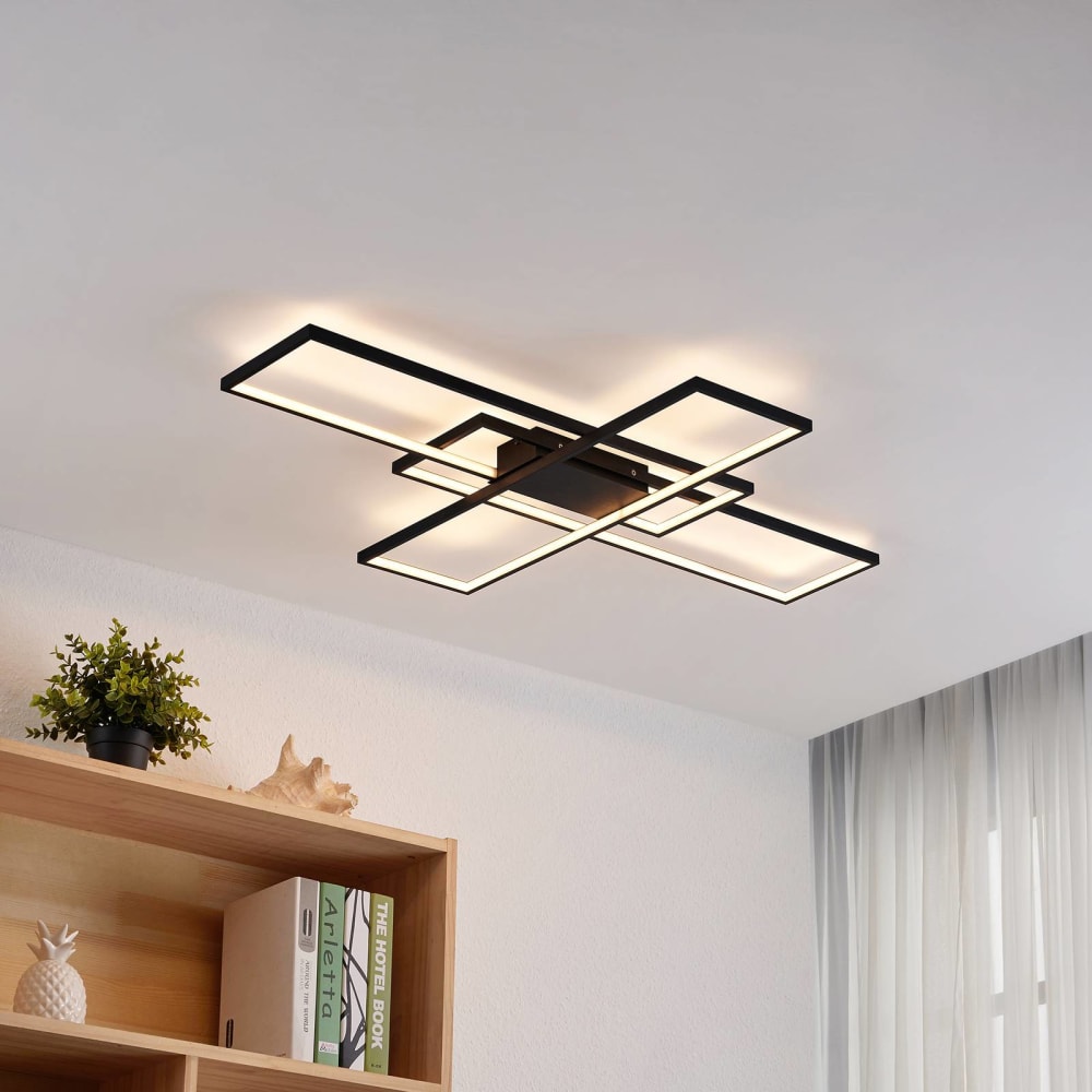 Plafonnier led en métal noir - Maisons du Monde