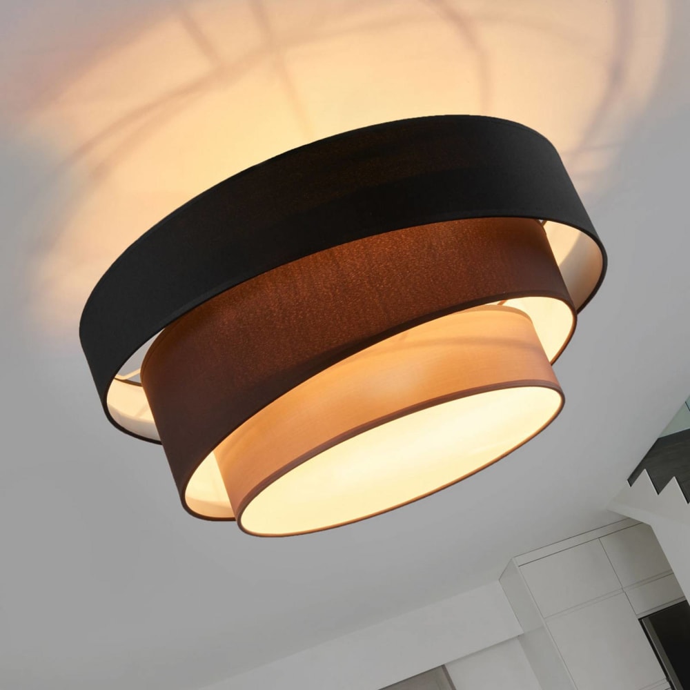 Plafonnier tissu en textile noir — vue 3