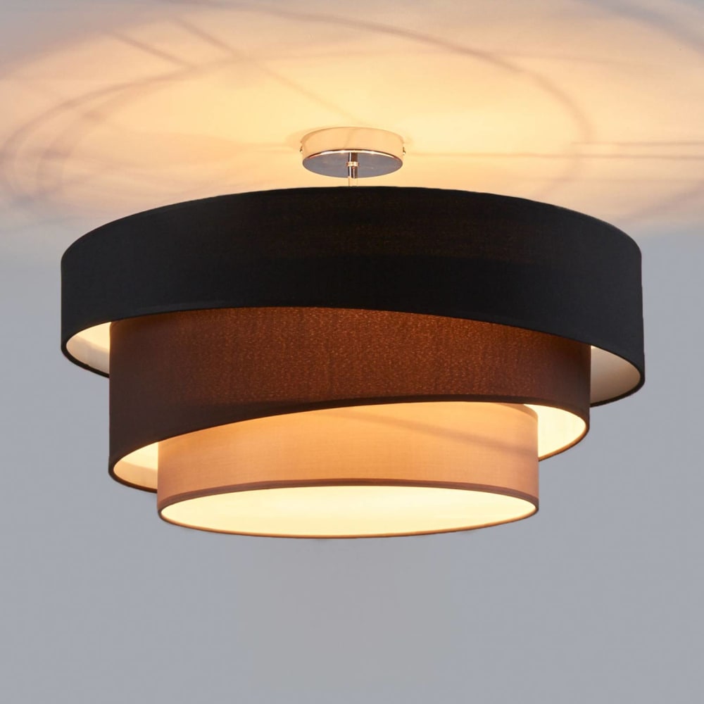 Plafonnier tissu en textile noir — vue 4
