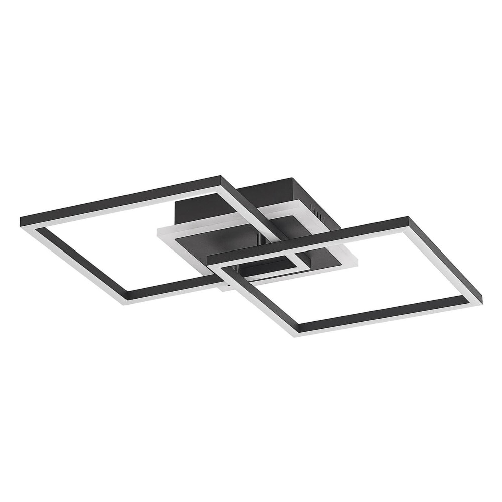 Lindby LED Deckenleuchte aus Aluminium, schwarz style modern - Aluminium