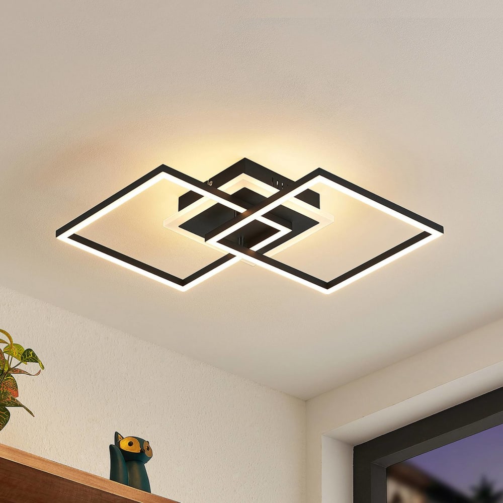 Plafonnier led en aluminium noir — vue 3