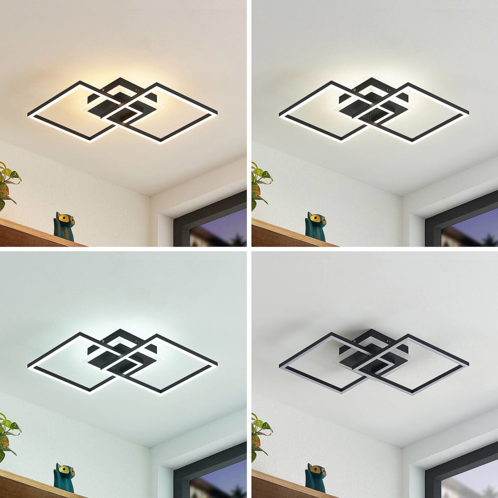 Plafonnier led en aluminium noir — vue 4