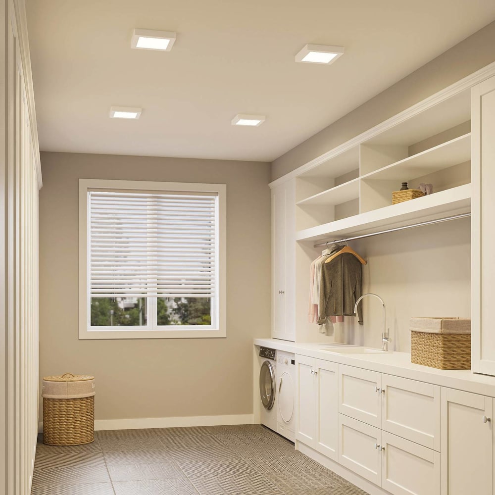 Plafonnier led en aluminium blanc — vue 4
