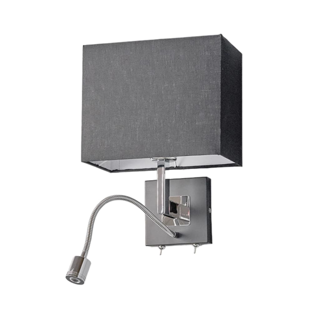 Lucande Wandleuchte, Wandlampe Innen aus Textil, schwarz style modern - Stoff