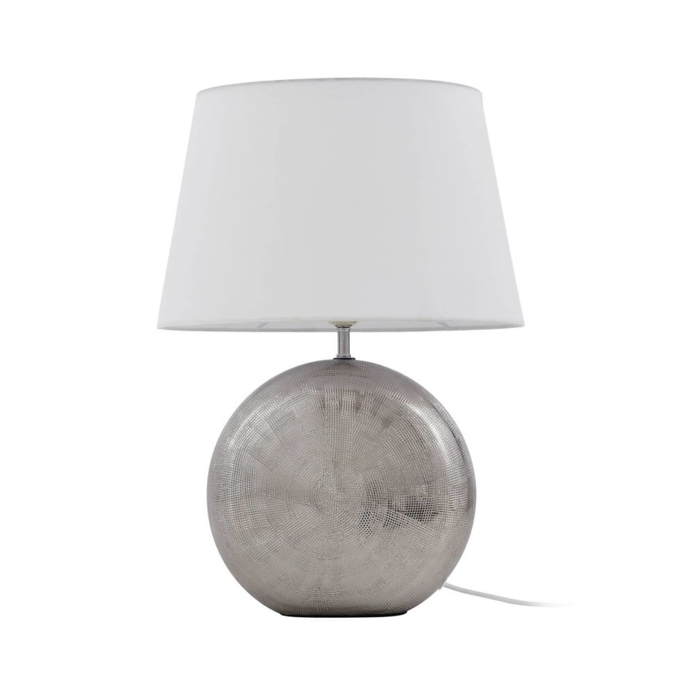 Lampe à poser en textile blanc