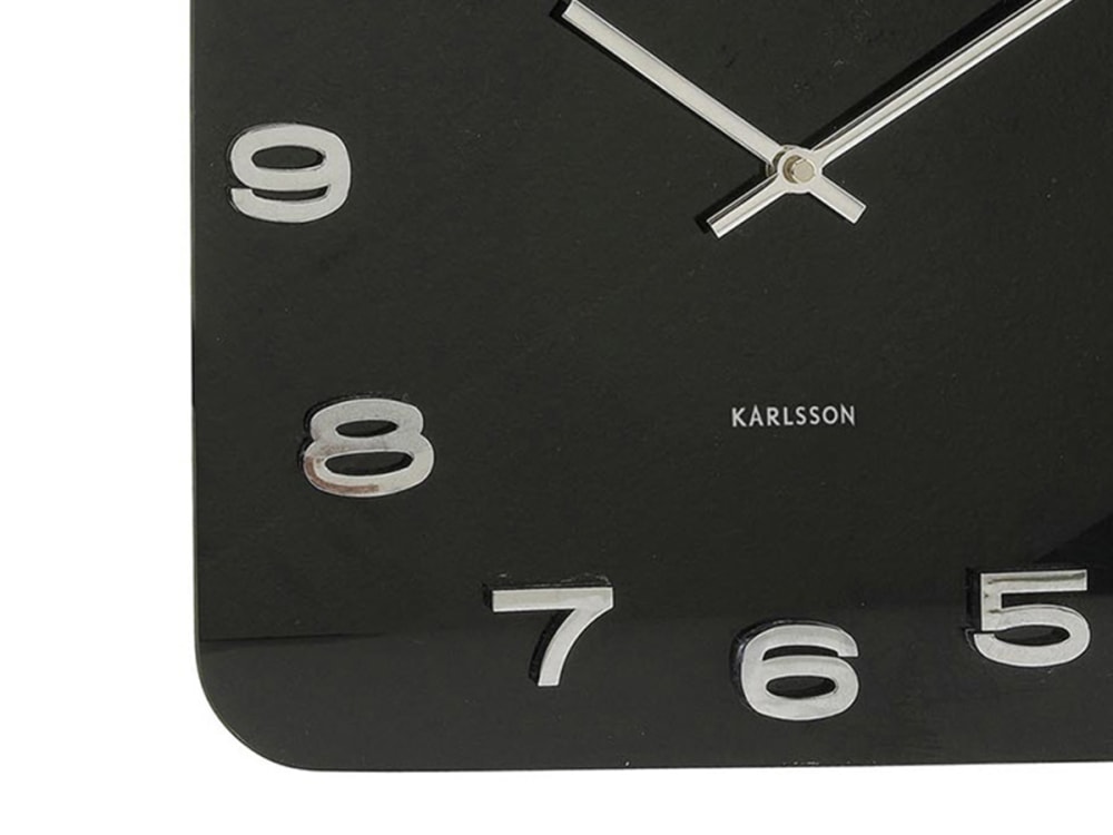 Horloge murale verre noir 35x35cm - Maisons du Monde