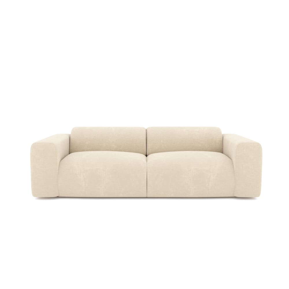 Canapé 4 places velours à motifs crème