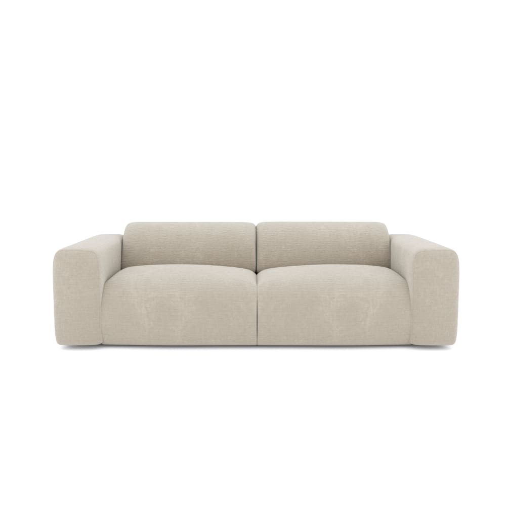 Canapé 3 places en velours texturé beige