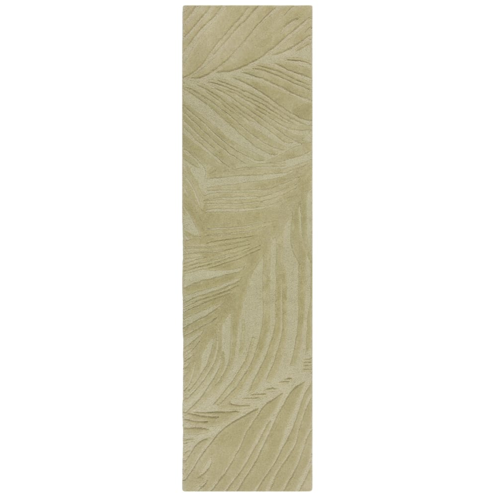 Tapis de salon à reliefs en laine sauge 60 x 230