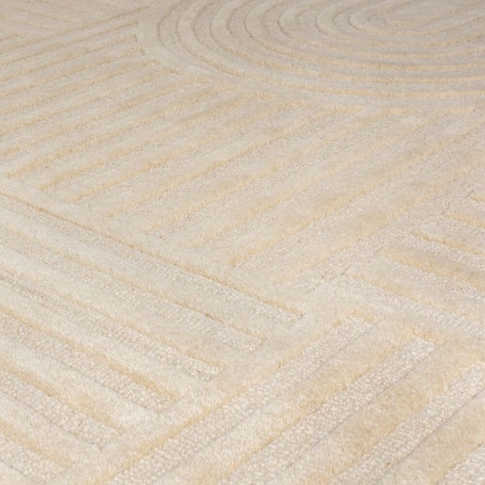 Tapis en laine de couloir beige 60x230cm — vue 4
