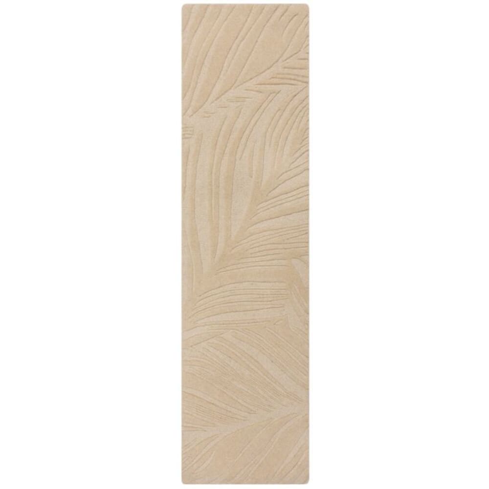 Tapis de couloir à reliefs en laine beige