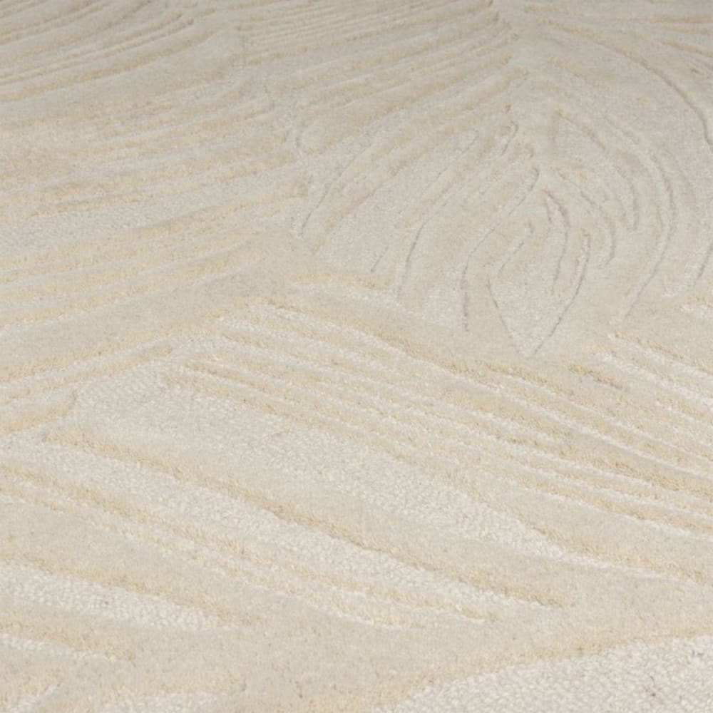 Tapis de couloir à reliefs en laine beige — vue 4