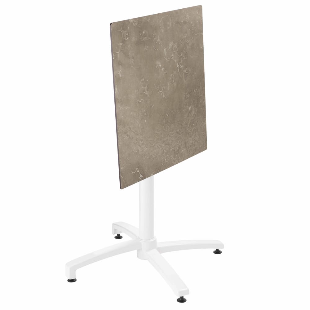 Table de terrasse 60 x 60 cm inclinable stratifié marbre beige