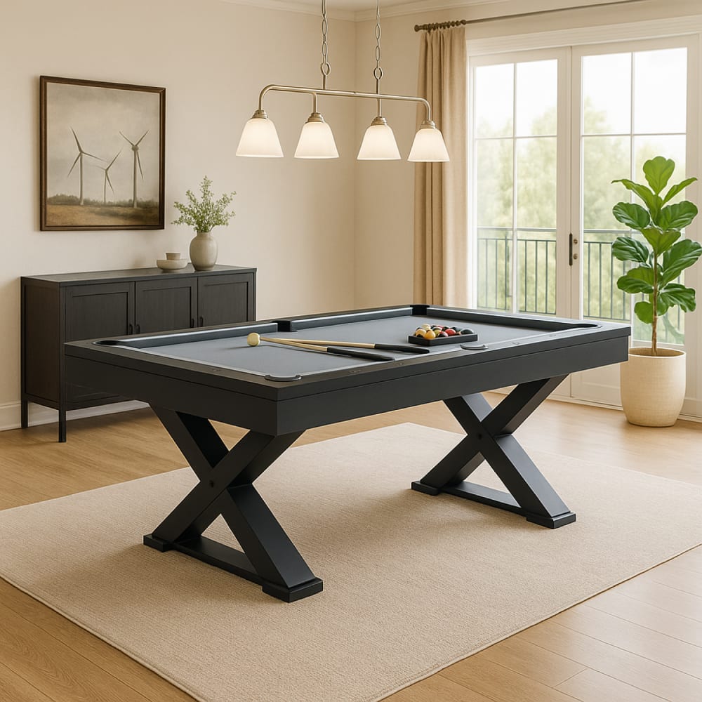 Table multi-jeux, ping-pong et billard en bois noir