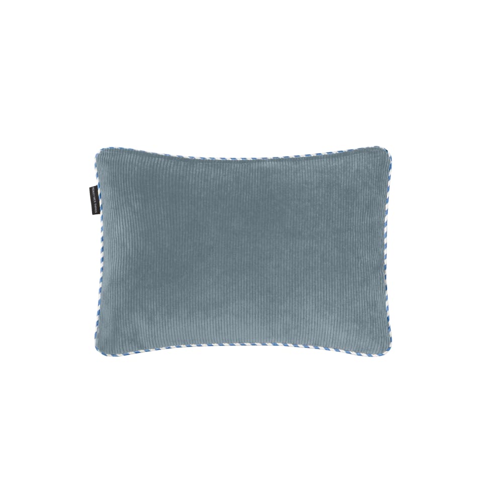 RNT by Really Nice Things Wendbares Cordkissen mit zweifarbiger Verzierung 50x35 Grün Blau style modern Grün Pes - Polyester