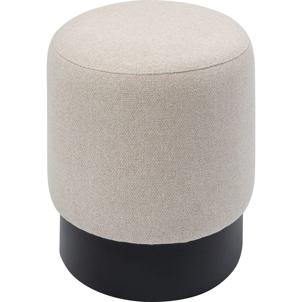 Kare Design Tabouret en polyester crème et acier noir style contemporain Beige Pes - Polyester - 37x44x37cm
