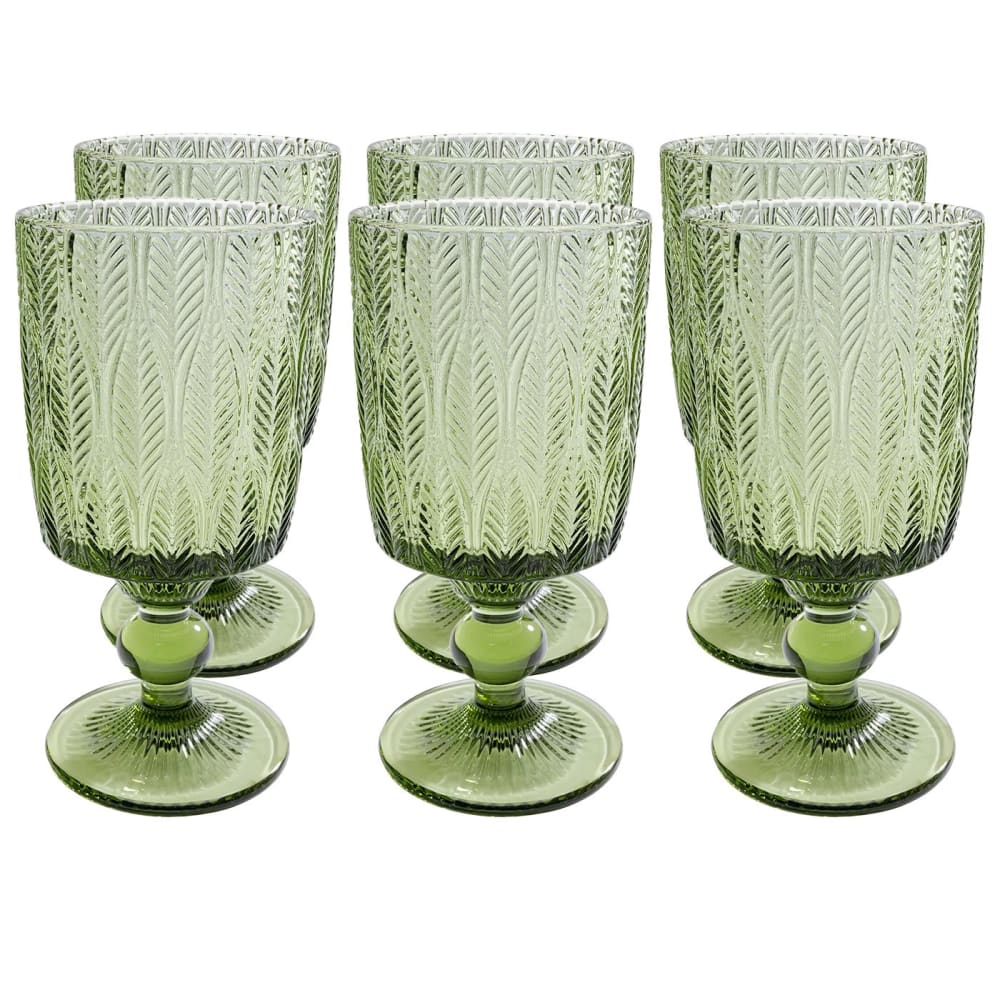 KARE DESIGN Ces verres à vin font entrer une ambiance printanière dans votre intérieur avec leurs motifs en feuilles abstraites. Contenance : 350 ml.