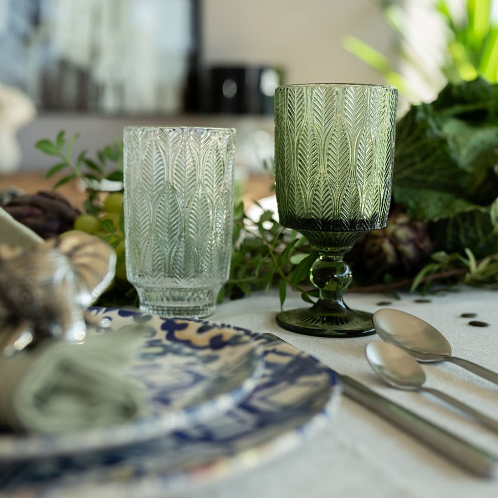 Lot de 6 - verre à vin en verre vert - Maisons du Monde