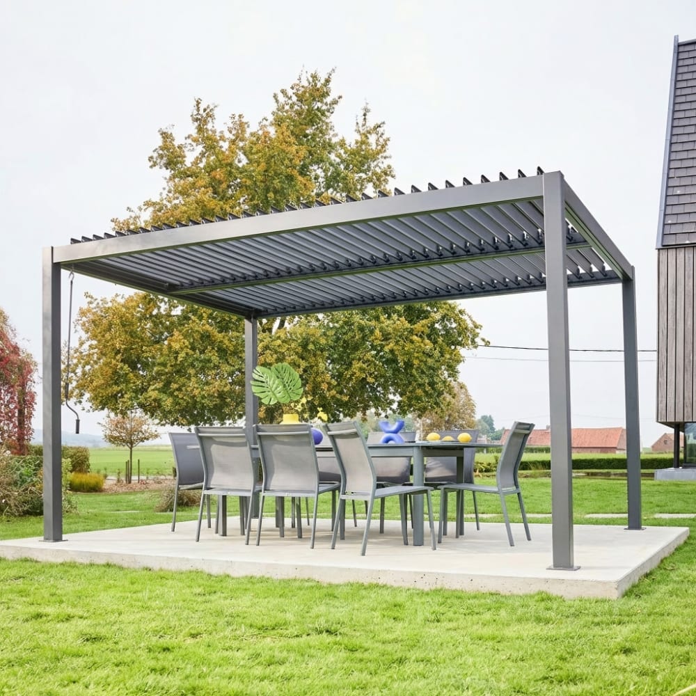sweeek Pergola mit Lamellendach Palace 3x4m anthrazit Grau Aluminium