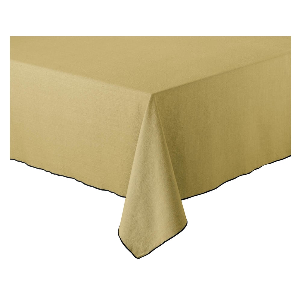 Nappe recyclée en coton kaki 140 x 250 cm