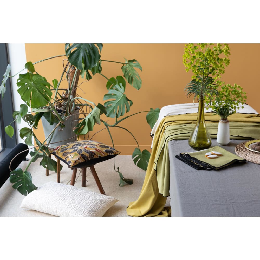 Nappe recyclée en coton kaki 140 x 250 cm — vue 3