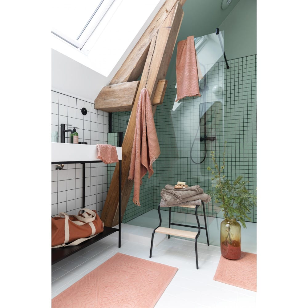 Tapis de bain uni en coton chamois 54 x 64 cm — vue 3