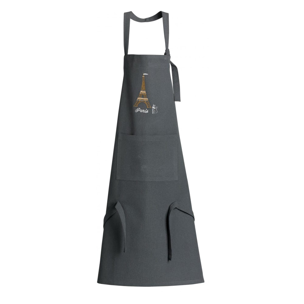 Tablier de cuisine recyclé tour eiffel avec poche ombre 72 x 85 cm