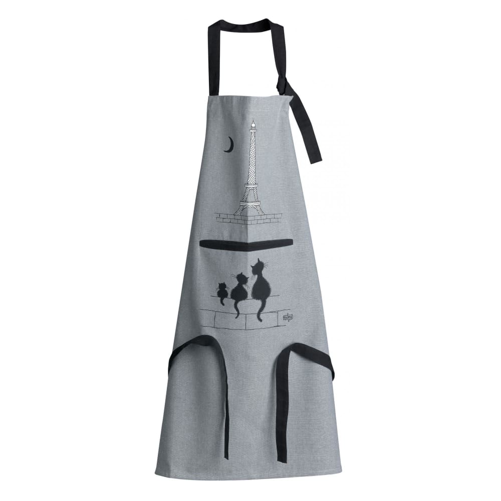 Tablier de cuisine  chats en coton gris 72 x 85 cm