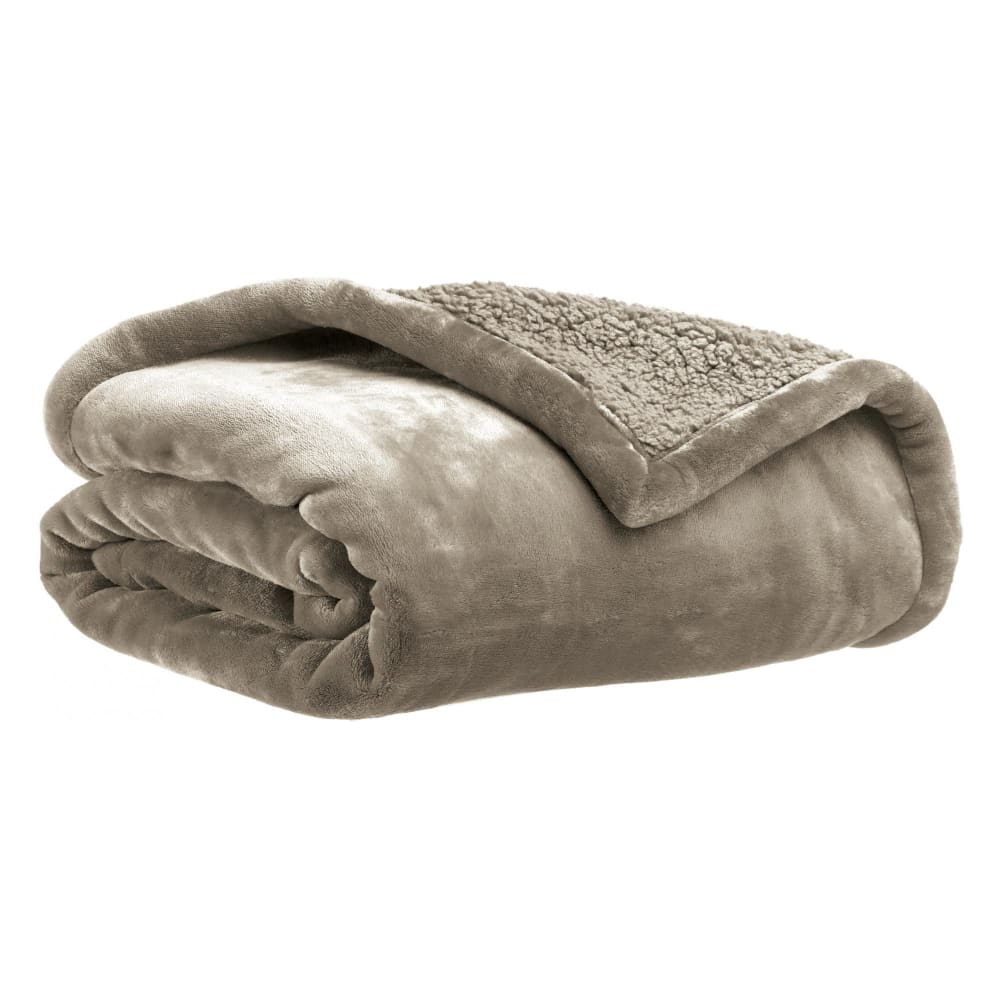 Jeté de lit  en polyester galet 240 x 220 cm