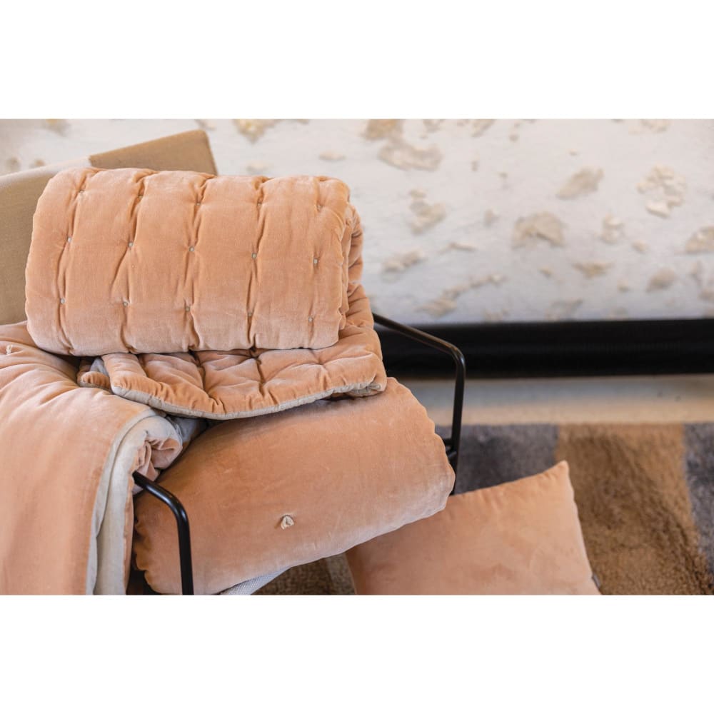 Jeté uni finition capiton en coton epice 240 x 260 cm - Maisons du Monde