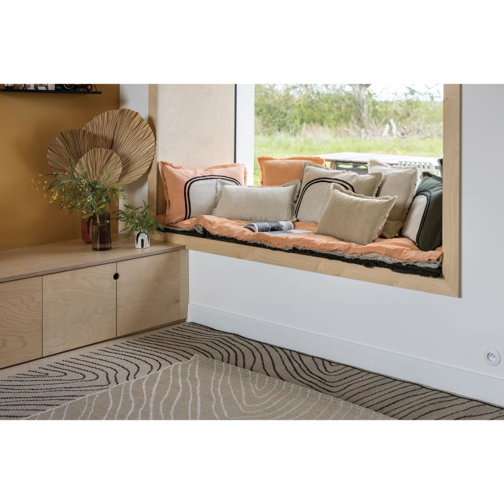 Édredon uni en lin galet 85 x 200 cm - Maisons du Monde