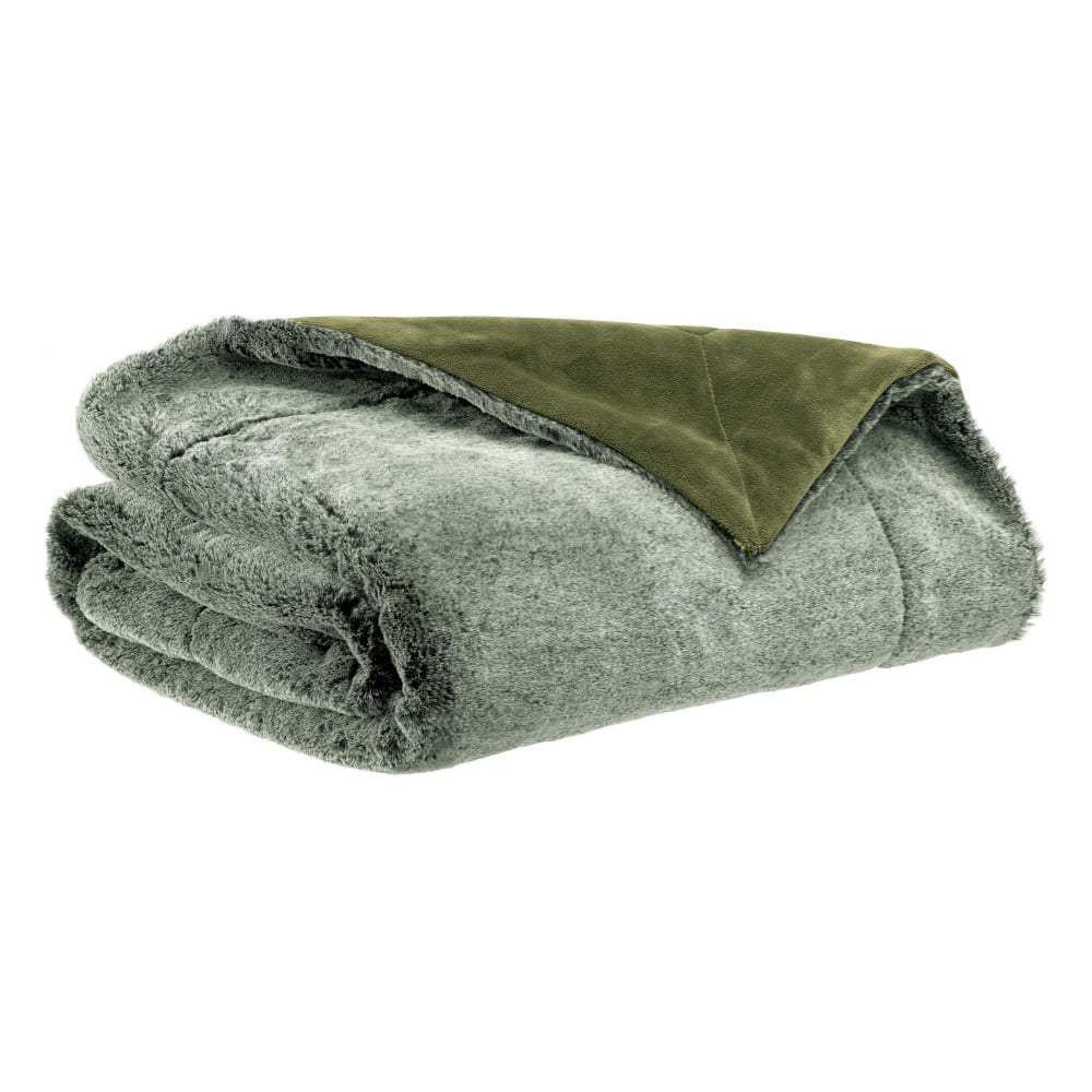 Plaid  en polyester olive - 130