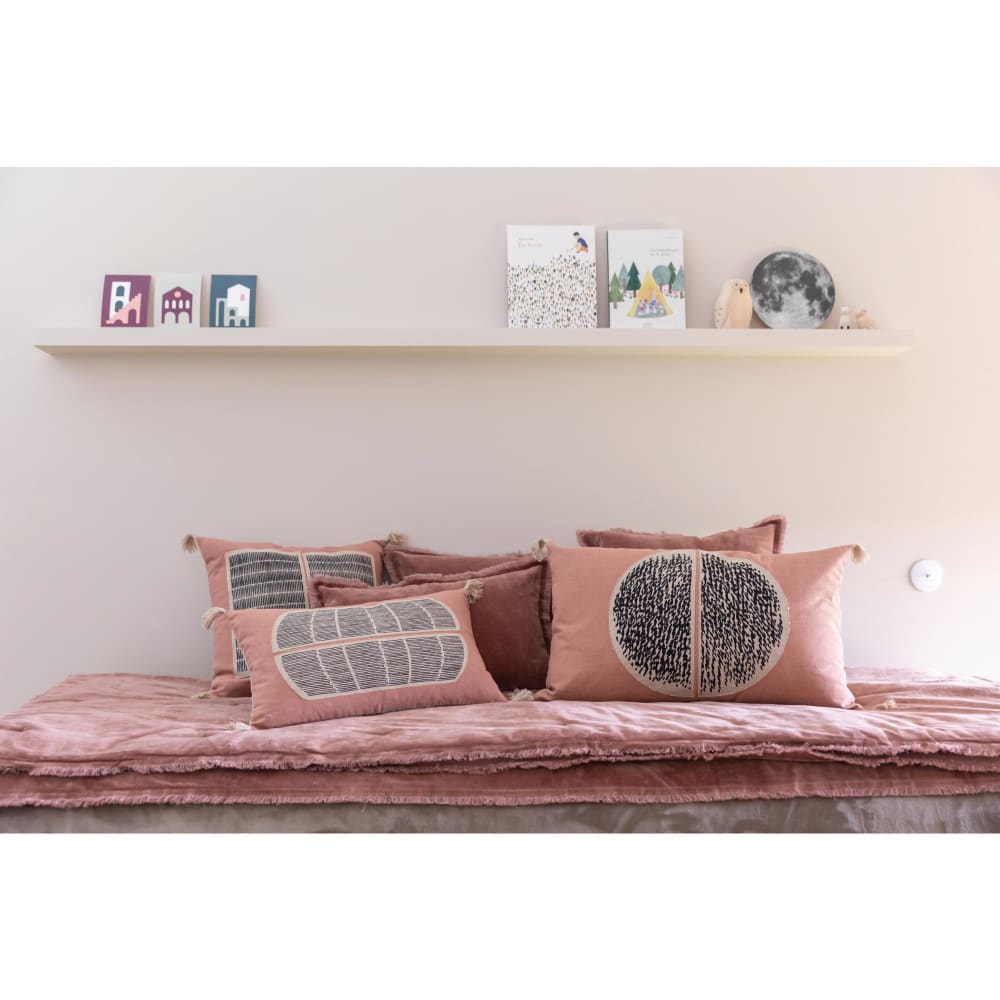 Plaid uni en coton bois de rose 135 x 200 cm — vue 3