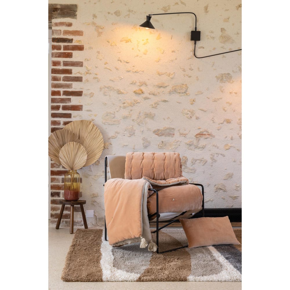 Plaid points noués en coton epice 140 x 200 cm - Maisons du Monde