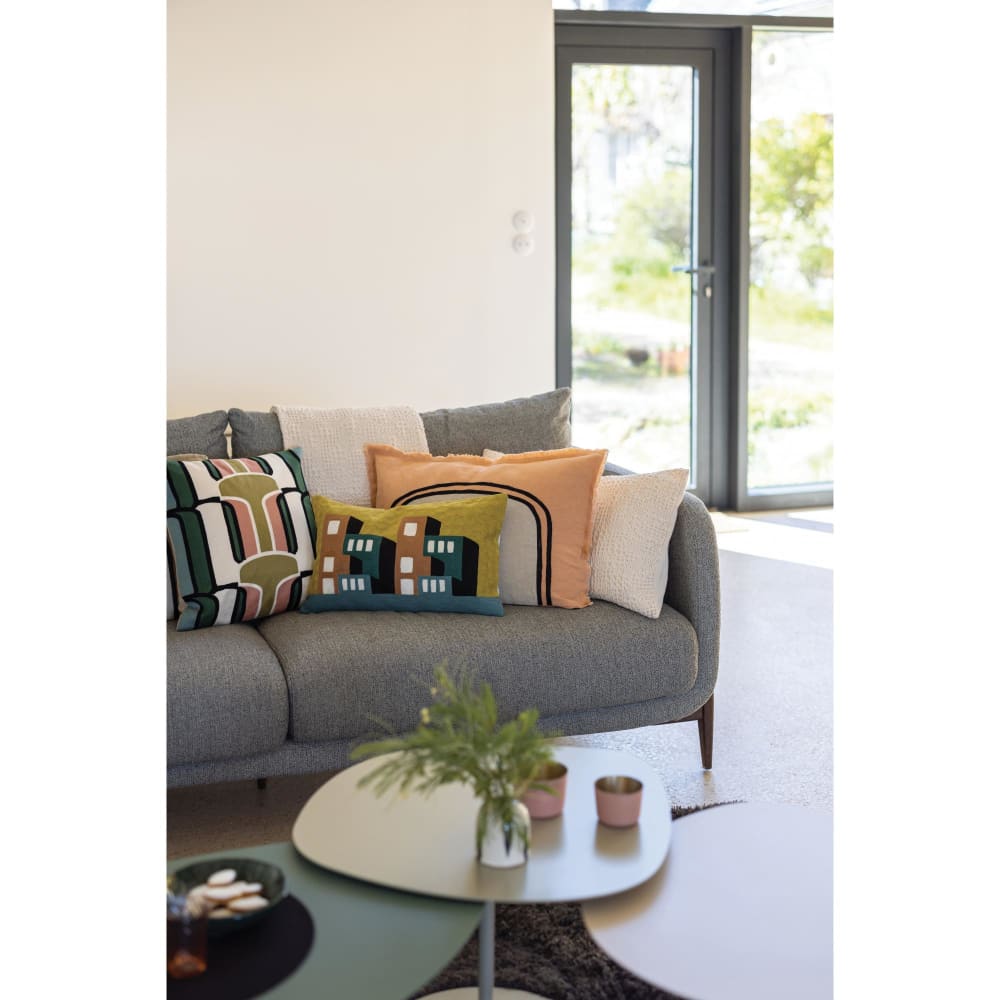 Plaid stonewashed en coton creme 140 x 200 cm - Maisons du Monde