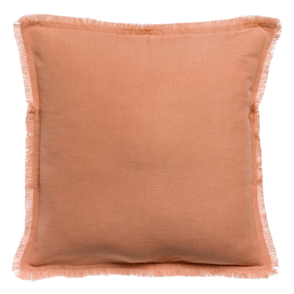 Vivaraise Coussin uni en lin epice 45 x 45 cm Rose