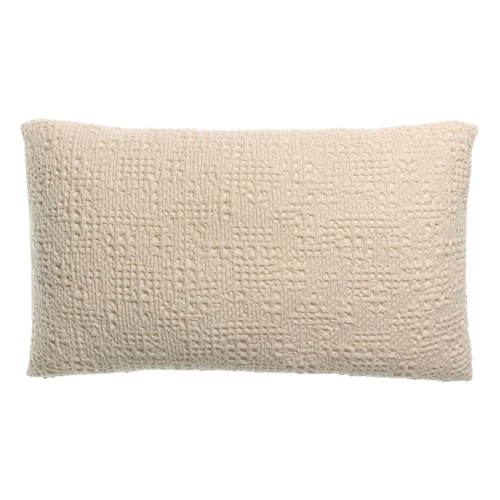 Coussin stonewashed en coton creme 40 x 65 cm